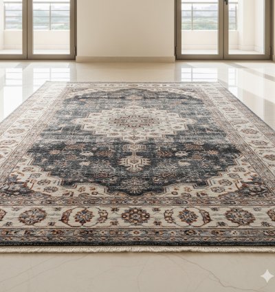 Bhadohi Heritage Hand-Knotted Wool & Silk Carpet